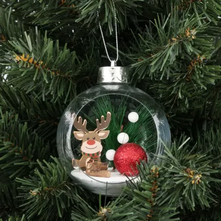 Елочный шар «Олененок улыбается» ø10 см прозрачный шар елочный kreaforta ажурный ø10 см