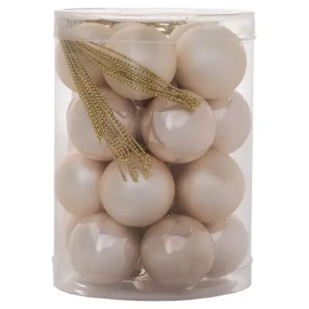 Набор новогодних шаров Christmas ø3 см цвет бежевый 20 шт. из 4 х новогодних шар d7 см