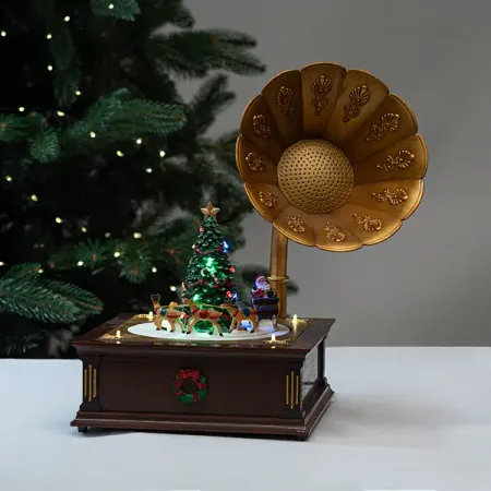 Новогодняя композиция светящаяся Граммофон