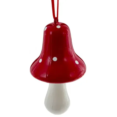 Украшение елочное «Гриб», 934598 11.4x6.4x6.4 см, цвет красно-белый