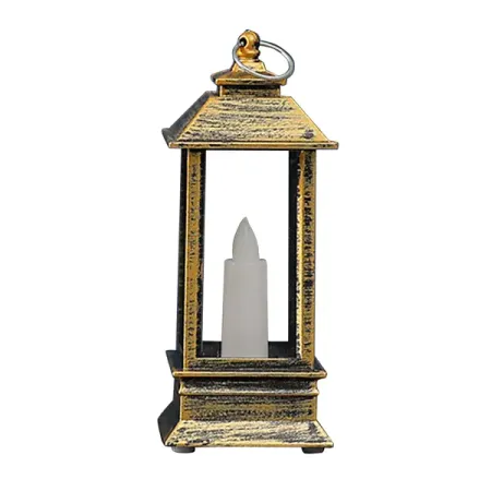 Фонарь Свеча для дома 1 светодиод 9.2 см золотой