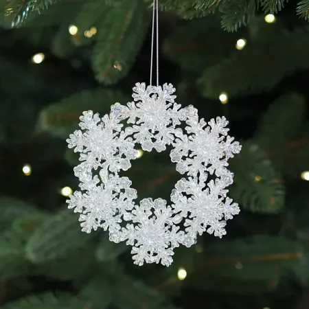 Елочная игрушка Снежинка 12.5x12.5 цвет разноцветный