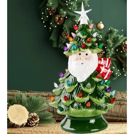 Светящаяся электрическая фигура Дед Мороз для дома 40 светодиодов 34 см разноцветный