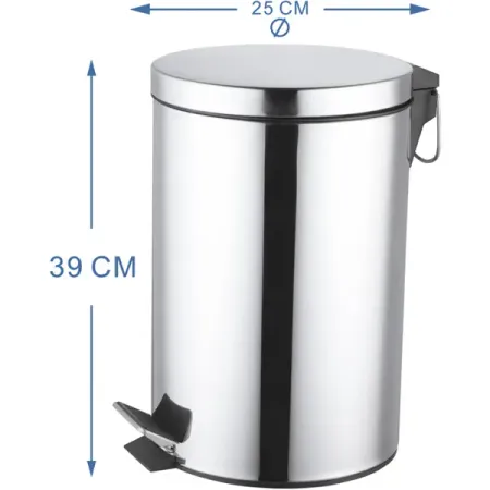 Бак для мусора в ванную комнату KONSENSA Терни 12 л сталь цвет хром мочеприемник apexmed апексмед ножной носимый 750 мл