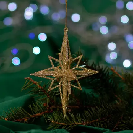 Новогоднее украшение Ромб 12x12 см цвет золотой