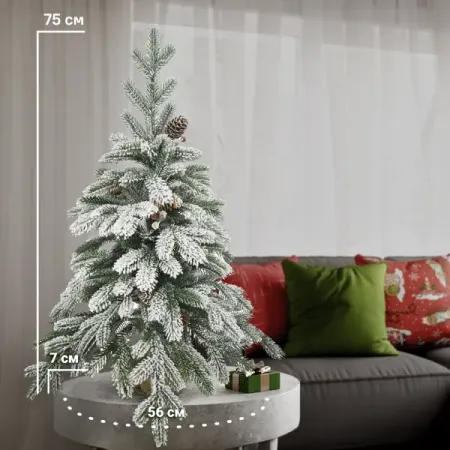 Ель новогодняя искусственная заснеженная 75 см