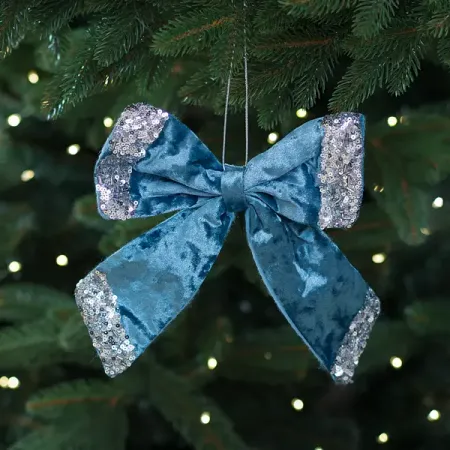 Украшение декоративное Бант 22x20 см синий