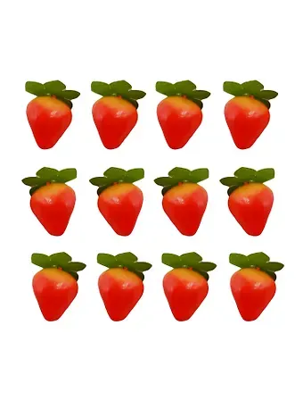 Искусственный декор Клубника в пакете с подвесом , 12 шт