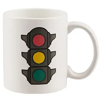 Кружкка-хамелеон белая Светофор(керамика)(330 мл)