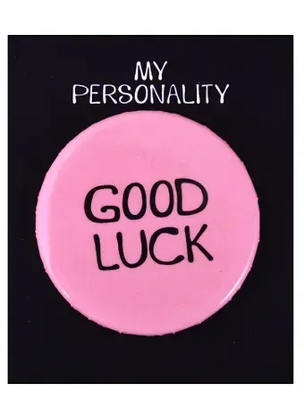 Значок круглый Good Luck (розовый) (металл) (38см) (ЗН2021-007)
