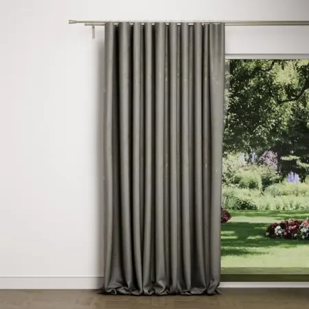 Штора на ленте Бархат пралине 200x280 см цвет серый