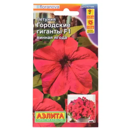 Семена цветов Аэлита петуния Городские гиганты Винная ягода