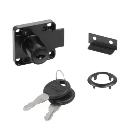 Замок мебельный врезной 22x19 мм цвет черный металлический замок для шкатулок 1 шт