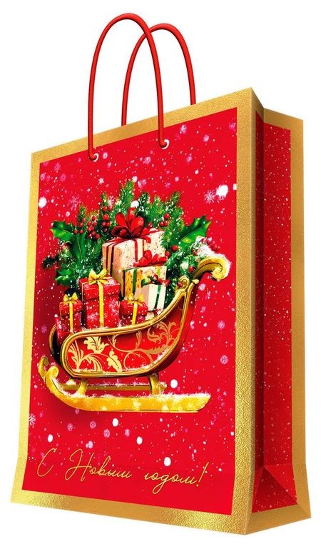 Пакет подарочный Феникс-Презент бумажный 33x46x11 см, 1 шт в ассортименте