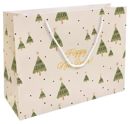 Пакет подарочный Be Smart бумажный Happy New Year N5, 36х26 см 1 шт в ассортименте