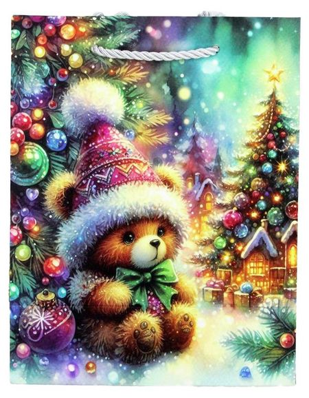 Пакет подарочный ArteNuevo бумажный 18х23х10 см, 1 шт в ассортименте