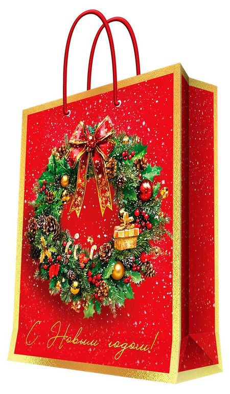 Пакет подарочный Феникс-Презент бумажный 26x32,4x13 см, 1 шт в ассортименте