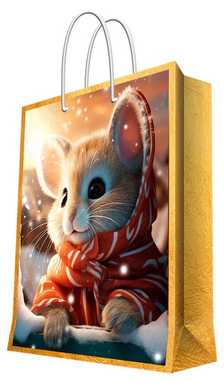 Пакет подарочный Феникс-Презент бумажный 18x23x10 см, 1 шт в ассортименте