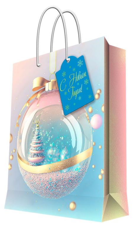 Пакет подарочный Феникс-Презент бумажный 18x23x10 см, 1 шт в ассортименте