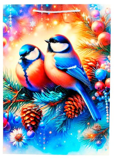 Пакет подарочный ArteNuevo бумажный 33х46х10 см, 1 шт в ассортименте