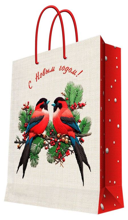 Пакет подарочный Феникс-Презент бумажный 26x32,4x13 см, 1 шт в ассортименте