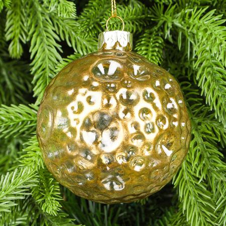 Шар Yancheng Shiny стеклянный новогодний с орнаментом D8 см