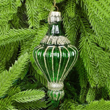 Украшение Yancheng Shiny подвесное стеклянное капля зелёная