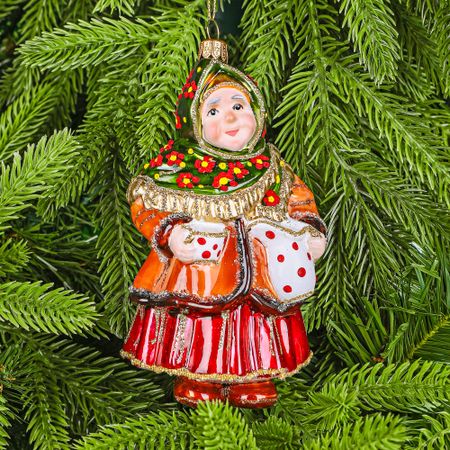 Набор ёлочных игрушек Snow and Stars Медведь с девочкой, дед и баба  3 шт