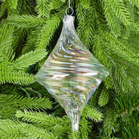 Украшение Yancheng Shiny подвесное стеклянное 10x18 см