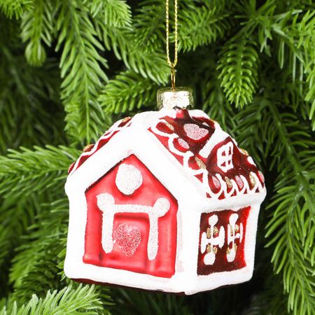 Украшение Yancheng Shiny стеклянное домик 6,5x5,8x6,4 см