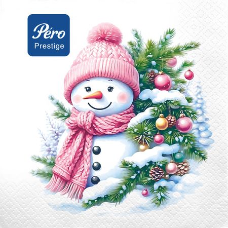 Салфетки Pero Prestige милый снеговик 33х33 см 3сл 20л