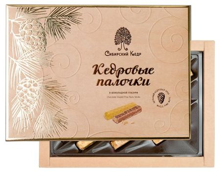 Кедровые палочки Сибирский Кедр в шоколадной глазури, 190 г