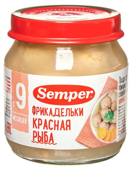 Пюре рыбное Semper Фрикадельки из красной рыбы с 9 мес., 100 г
