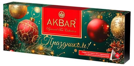 Чайный набор AKBAR подарочный в пирамидках, 60 х 2 г