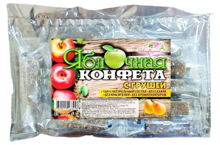 Конфеты Натуральные сладости яблочные с грушей без сахара, 175 г