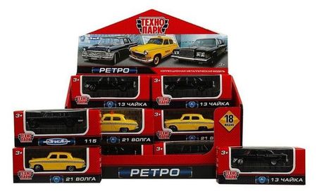 Машина инерционная Технопарк Ретро, 7,5 см в ассортименте