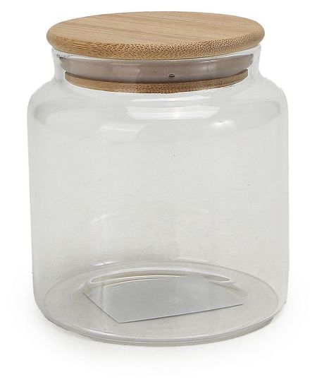 Банка для сыпучих продуктов Actuel стеклянная с бамбуковой крышкой, 650 мл
