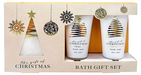 Набор подарочный Beauterica Christmas 68, Гель для душа 60 мл + Лосьон для тела 60 мл + Мочалка перчатка