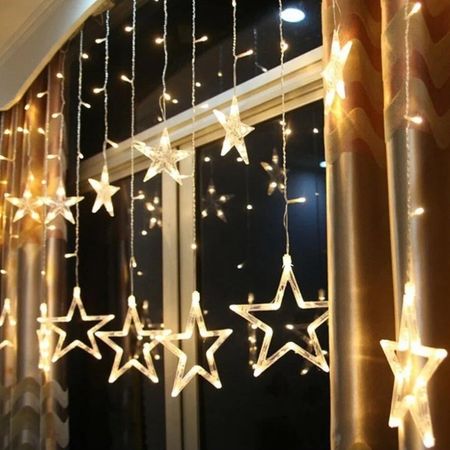 Электрогирлянда новогодняя Reason занавес звезд 138 led теплый белый со стартовым шнуром