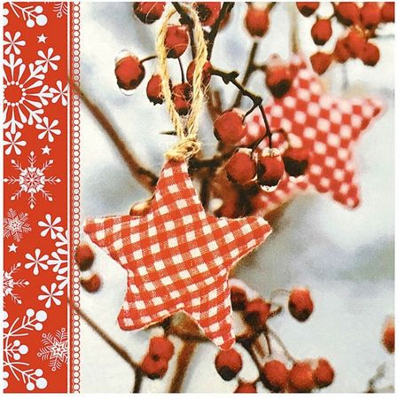 Салфетки бумажные Bulgaree green Рождество 3 слоя 33Х33 см