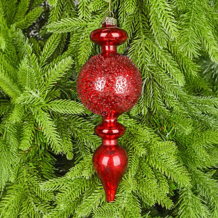 Украшение Yancheng Shiny подвесное стеклянное капля, красная