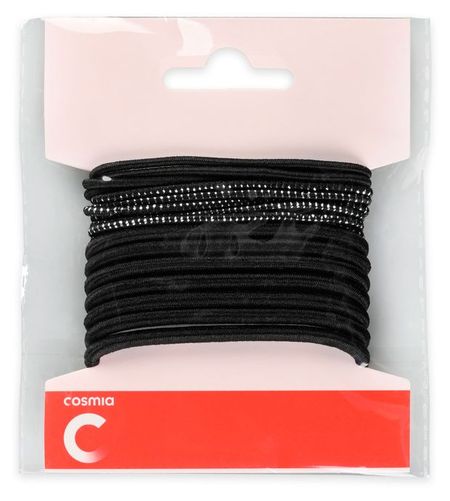 Резинки для волос Cosmia тонкие черные, 18 шт