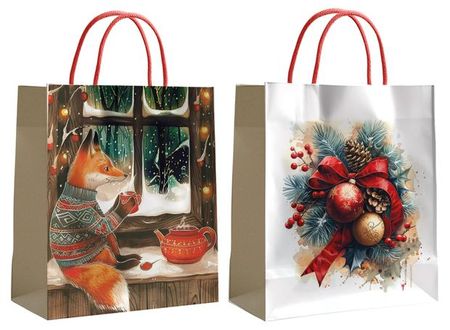 Пакет подарочный Centrum темный крафт Новогодний, 33х45х12 см 1 шт в ассортименте