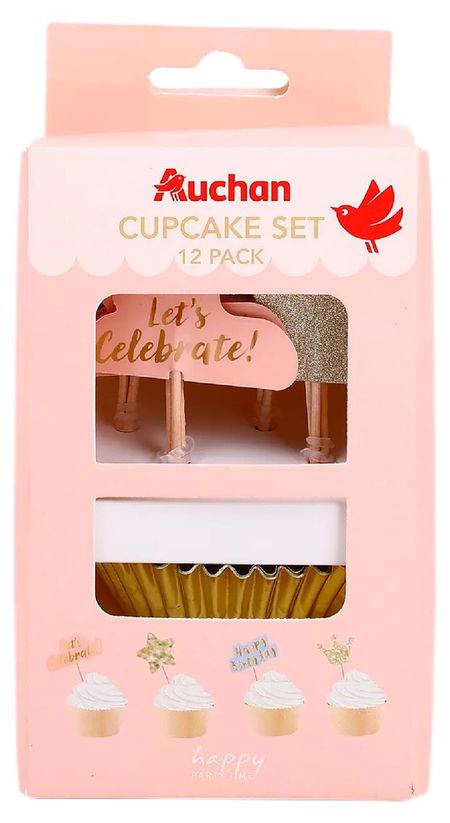 Формы для маффинов АШАН Красная птица, 12 шт