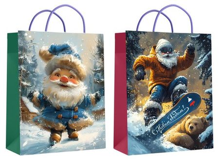 Пакет подарочный Centrum Дед Мороз, 18х23х10 см 1 шт в ассортименте