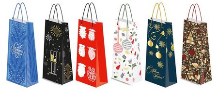 Пакет под бутылку Яркий год, 12х36 см 1 шт в ассортименте