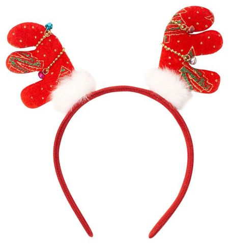 Ободок карнавальный новогодний Partymania Санта-олень, 1 шт
