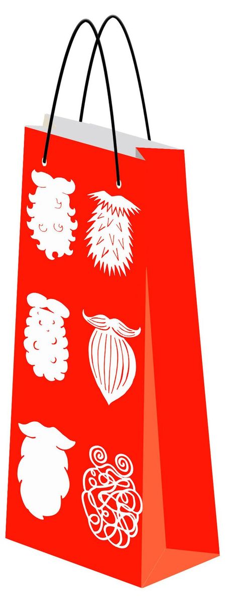 Пакет под бутылку Новый год, 12х36 см 1 шт в ассортименте