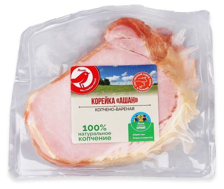 Корейка копчено-вареная АШАН Красная птица, ~ 0,45 кг
