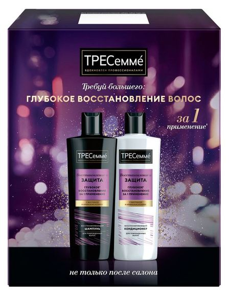 Набор подарочный ТРЕСемм глубоко восстанавливающий для поврежденных волос, Шампунь для волос 230 мл + Бальзам-ополаскиватель 230 мл